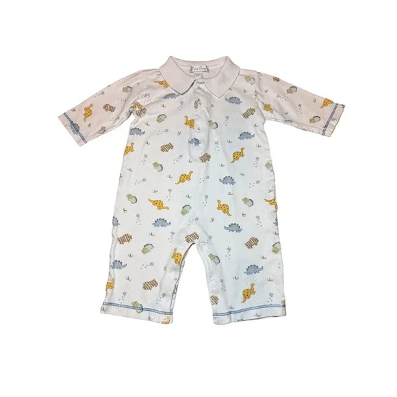 Kissy Kissy Baby Boys Dinosaur Print Romper One Piece 3-6 Months Pima Cotton - Picture 1 of 5